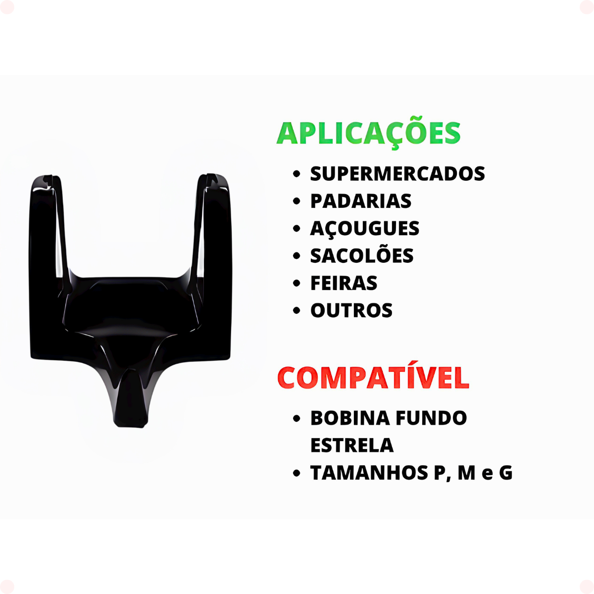 Aplicação Kit 2 Suportes para Bobina Fundo Estrela com Ventosas – Cor Preta